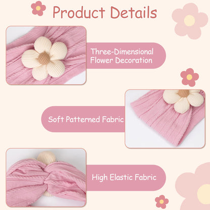 CÉLLOT 5 Pcs Baby Flower Headbands Baby Girls Nylon Headbands Soft Hairbands Hair Accessories for Newborn Infant Toddler Kids