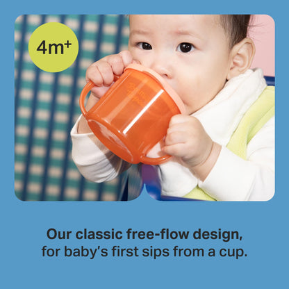 Tommee Tippee Transition Baby Sippy Cup With Spout, Ages 4 Months and Up, 5 oz, Leak-Proof Silicone Spout, Easy Grip Handles, Pink, Pack of 2