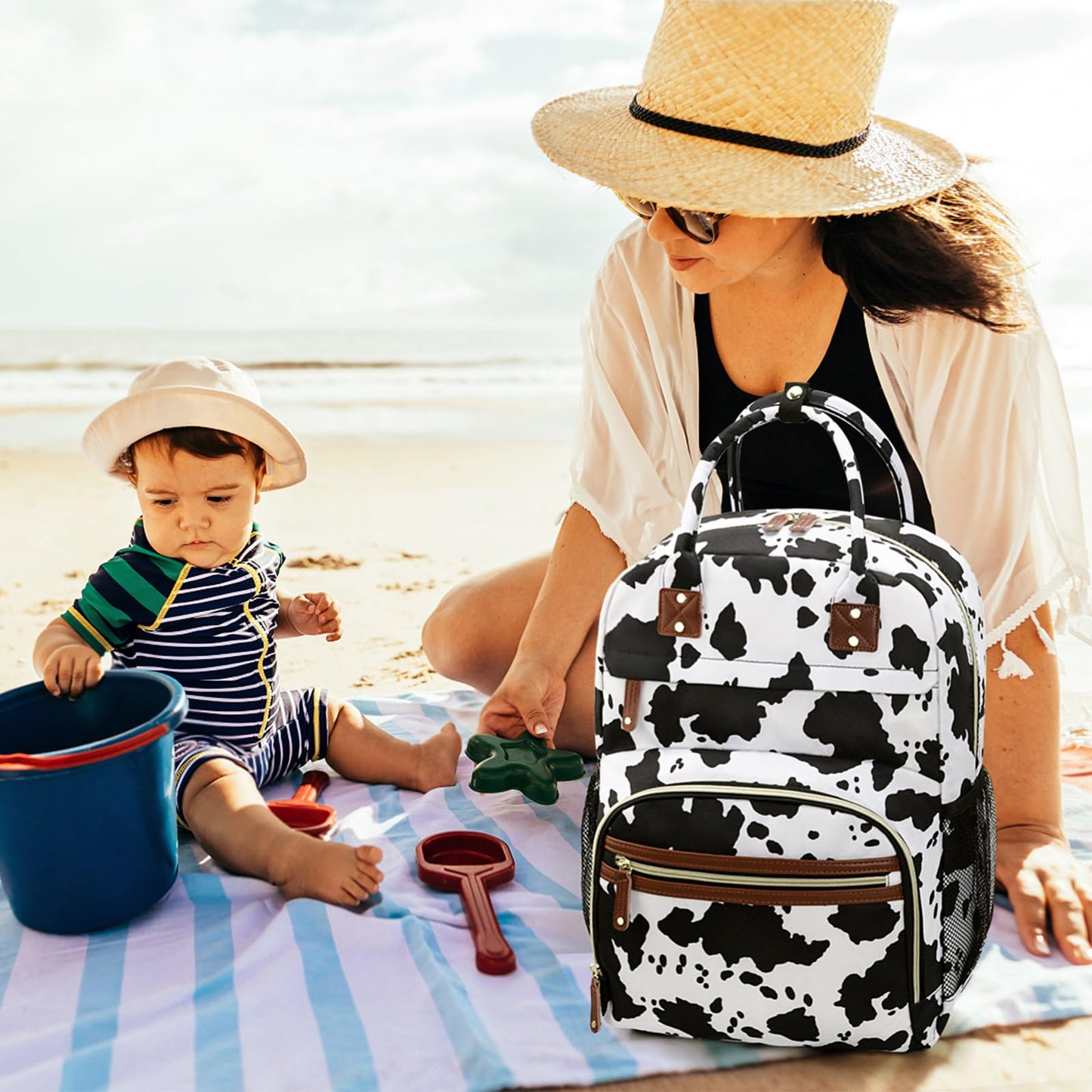 Tenot Diaper Bag Backpack for Women Large Capacity with Insulated Pockets Multifunctional Diaper Bags For Baby Girl Boy Waterproof Baby Bags For Mama Maternity Travel Bag Black