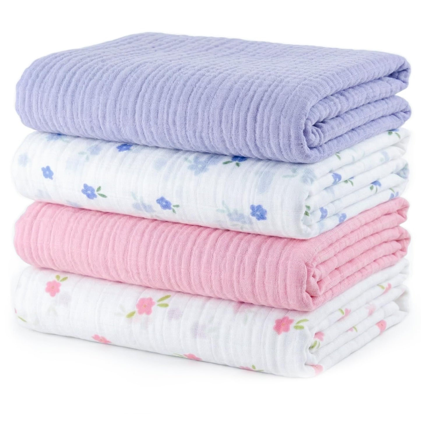 Muslin Swaddle Blankets for Newborns, 3 Pack Multipurpose 100% Organic Cotton, Ultra Soft Breathable Receiving Blanket 47 x 47 inches, Swaddle Wrap for Baby Boys & Girls