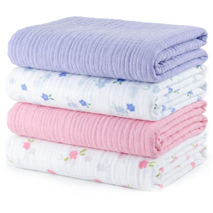 Muslin Swaddle Blankets for Newborns, 3 Pack Multipurpose 100% Organic Cotton, Ultra Soft Breathable Receiving Blanket 47 x 47 inches, Swaddle Wrap for Baby Boys & Girls