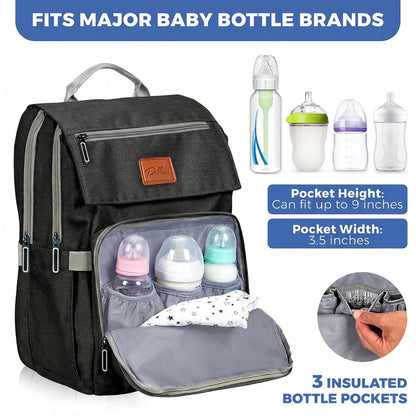 PILLANI Baby Diaper Bag Backpack - Baby Bag for Girls & Boys, Large Waterproof Toddler Diaper Backpack - Baby Shower Gifts & Registry Must Haves - Travel Diaper Bags with Changing Pad - Newborn Stuff