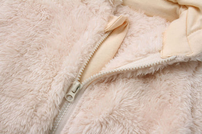Babymine Newborn Baby Jumpsuit Hooded Fleece Rompers Long Sleeve Onesie Outwear Outfits