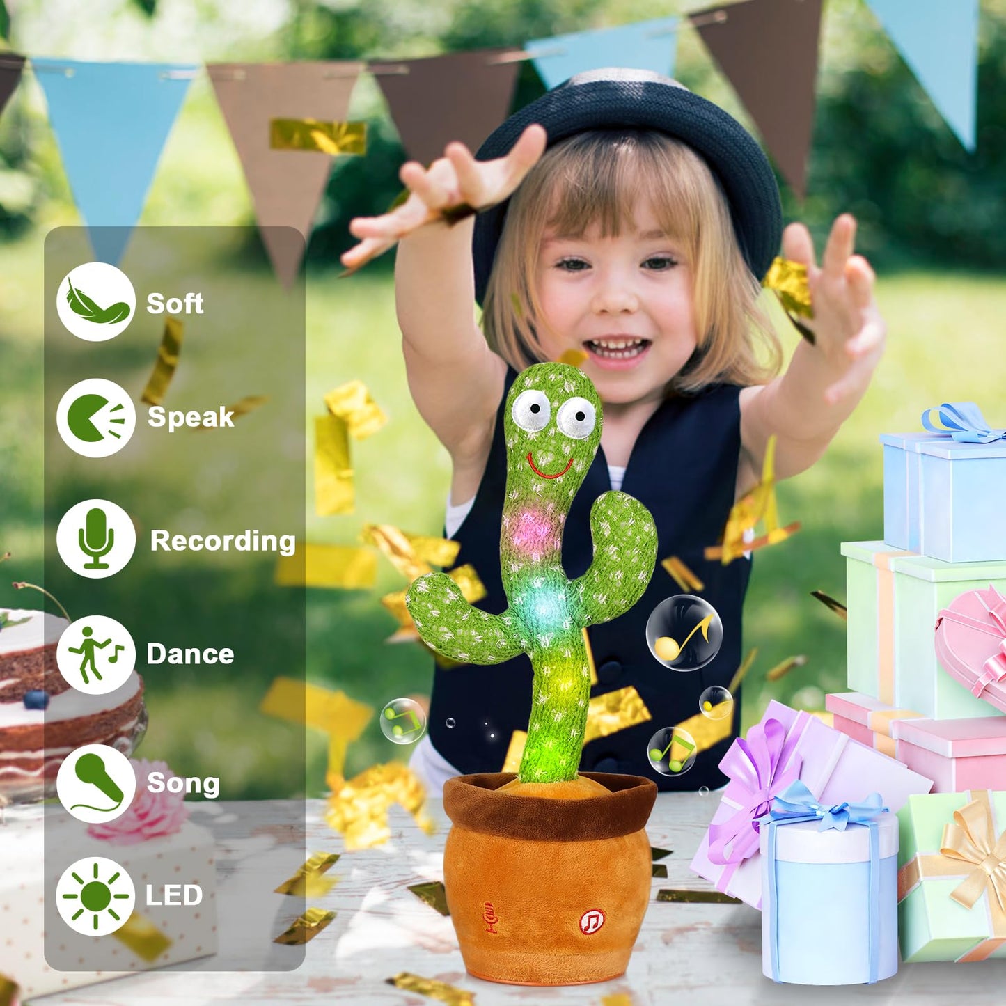 Emoin Dancing Talking Giraffe Baby Toy, Adjustable Volume Baby Giraffe Toys Singing 10 Children's Songs Singing Mimicking Recording Repeating What You Say for Toddlers