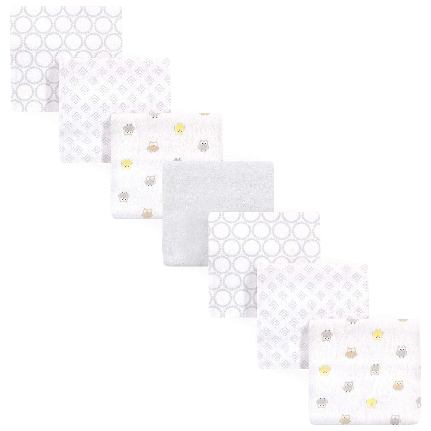 Luvable Friends Unisex Baby Cotton Flannel Receiving Blankets, Rainbow 7-Pack, One Size