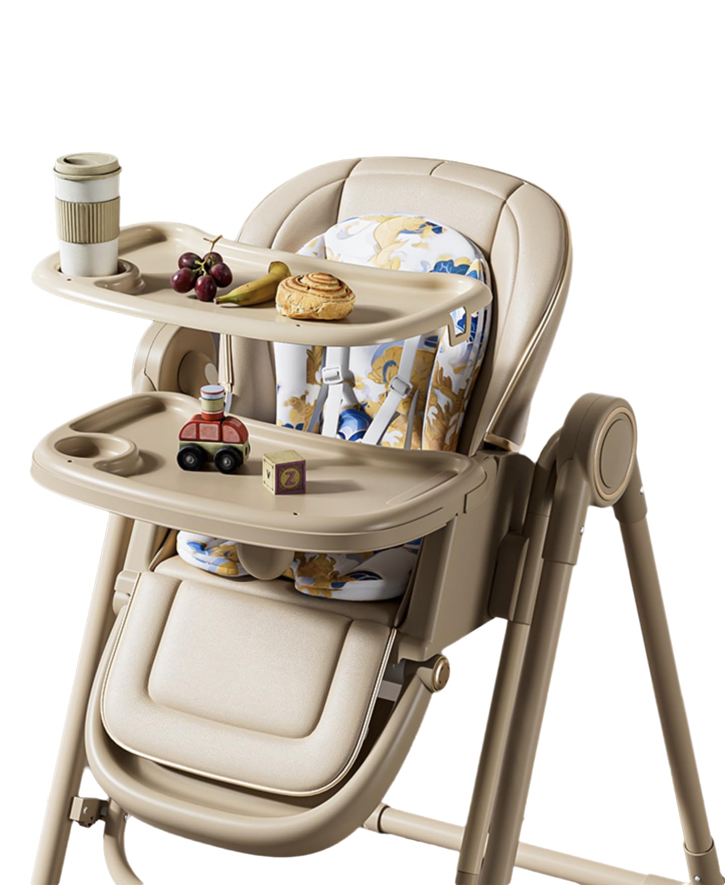 5 in 1 Convertible Baby High Chair Foldable, Baby Swing for Infants to Toddler,Portable Baby Feeding Chair, High Chairs for Babies and Toddlers, Silla de Comer para Bebe(White)