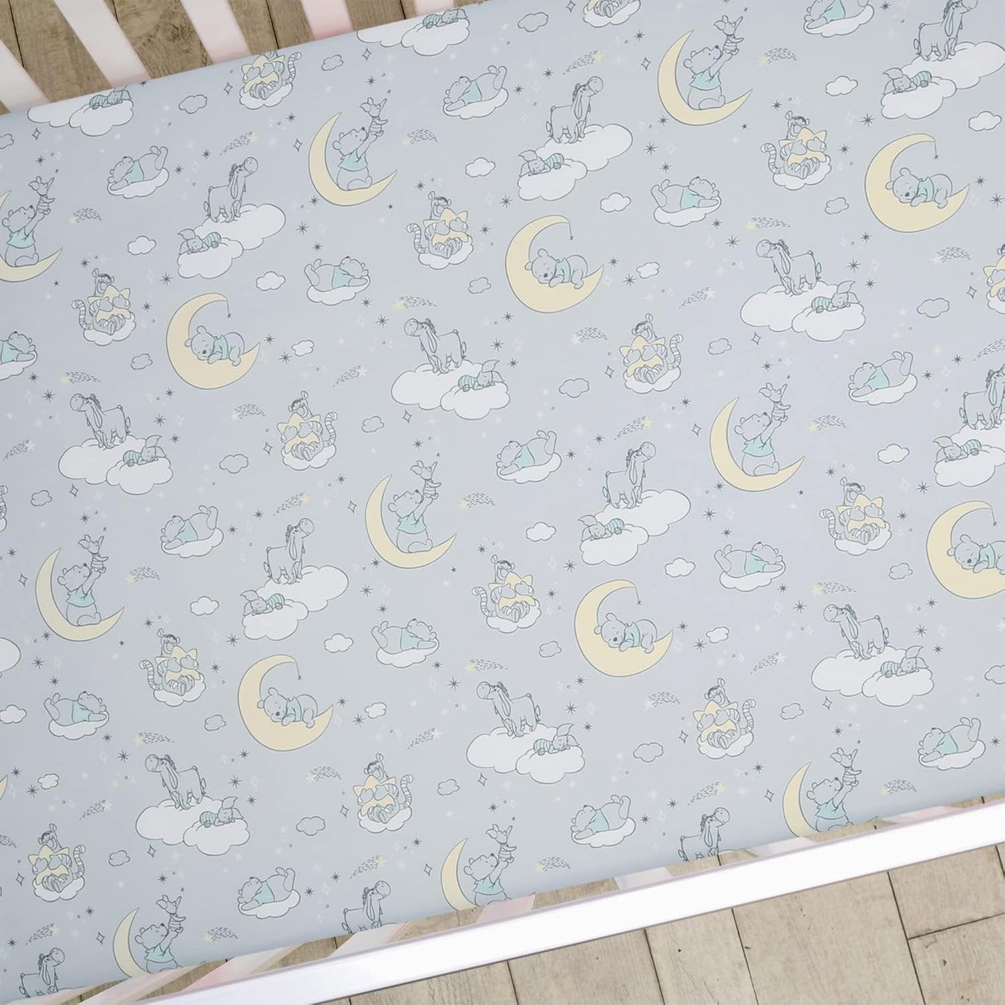 Lambs & Ivy Disney Baby Forever Mickey Mouse White Fitted Crib Sheet