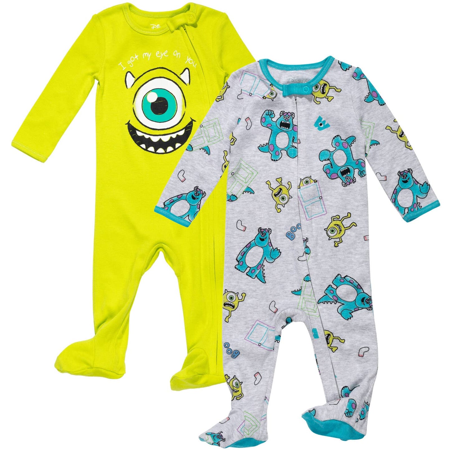 Disney Baby 2 Pack Zip Up Sleep N' Plays Newborn to Infant Sizes (Newborn - 24 Months)