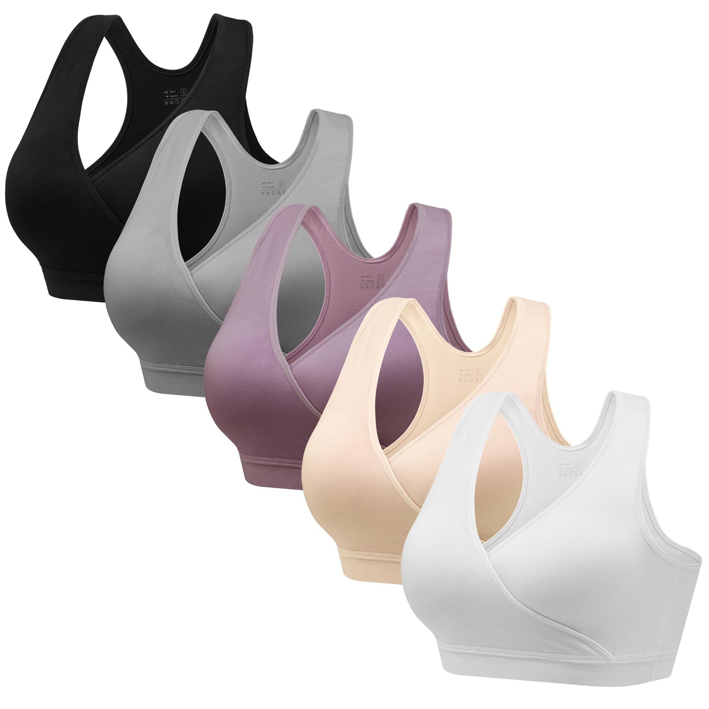 HBselect Nursing Bras for Breastfeeding, Maternity Nursing Sleep Bra Wireless Pregnancy Sleep Bralette 3/5 Pack