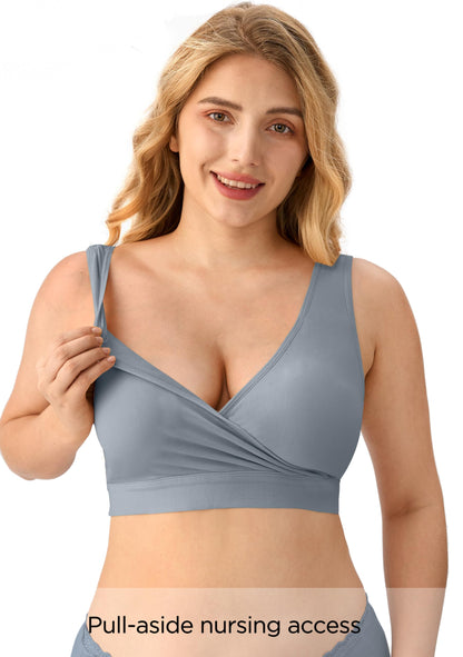HBselect Nursing Bras for Breastfeeding, Maternity Nursing Sleep Bra Wireless Pregnancy Sleep Bralette 3/5 Pack