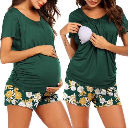 Ekouaer Womens Nursing Pajamas Maternity Breastfeeding Pjs Sleepwear Layer Soft Postpartum Lounge Set Pregnancy Clothes