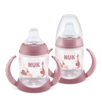 NUK Learner Cup, 6+ Months, Fun Fruits and Animals, Amazon Exclusive Collection, 5 Oz, Pack of 2 – BPA Free, Soft Spout, Spill Proof Sippy Cup