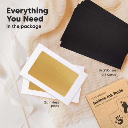 4-Pack Inkless Baby Hand and Footprint Kit - Mess Free Ink Pad for Newborn Keepsake, Dog Nose & Paw Print Kit, Clean Touch Ink Pad for Baby Hand & Footprints, First Mother's Day (Jet Black)