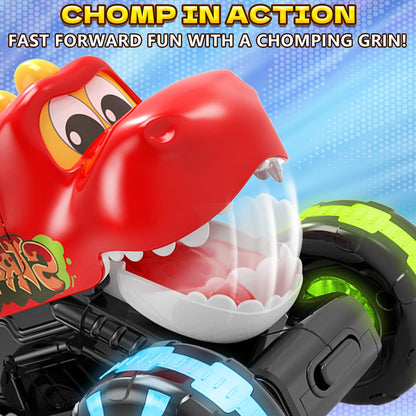 Intoypad 3 Pack Dinosaur Car Toys for Kids Toddlers, Light up Wheels Monster Truck Toys for Boys 2 3 4 5 6 7 8 Years Old Christmas Birthady Gifts Press & Go Dino Trucks Toy for Toddler Boy Baby