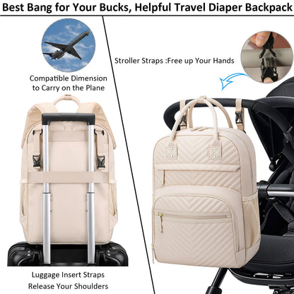Tenot Diaper Bag Backpack for Women Large Capacity with Insulated Pockets Multifunctional Diaper Bags For Baby Girl Boy Waterproof Baby Bags For Mama Maternity Travel Bag Black