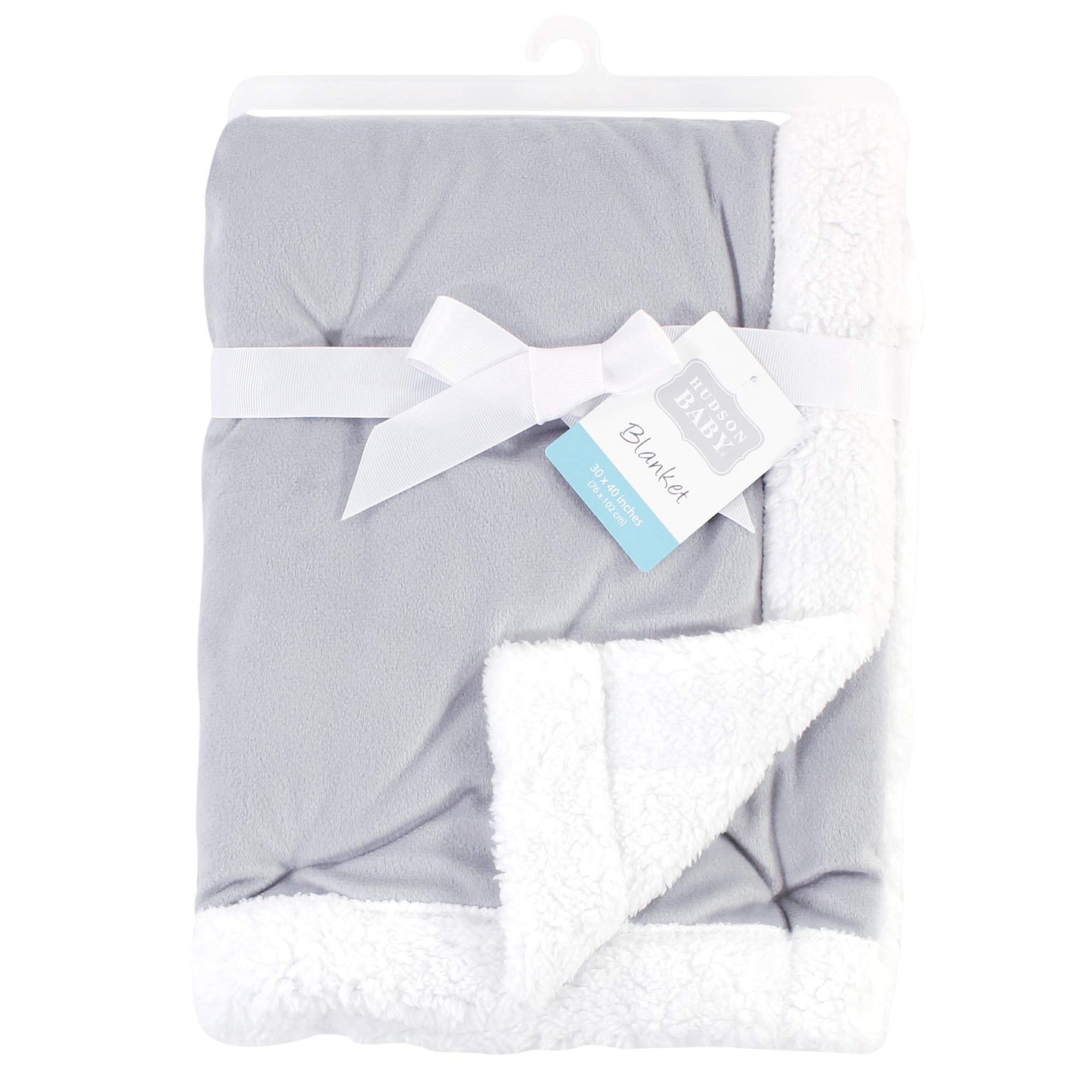 Hudson Baby Unisex Baby Plush Mink and Sherpa Blanket, Pink Floral, One Size