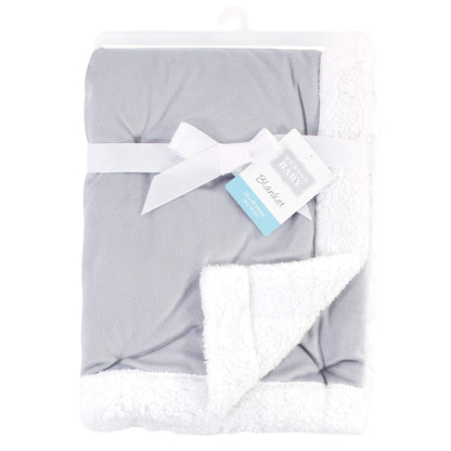 Hudson Baby Unisex Baby Plush Mink and Sherpa Blanket, Pink Floral, One Size