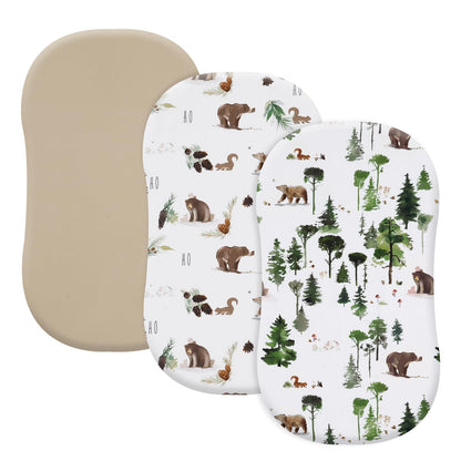 david's kids 3 Pack Fitted Crib Sheets, Ultra Soft Breathable Comfortable Baby Sheet Set for Boys Girls Neutral, 28x52 Inch Fits Standard Crib and Toddler Mattresses, Dinosaur