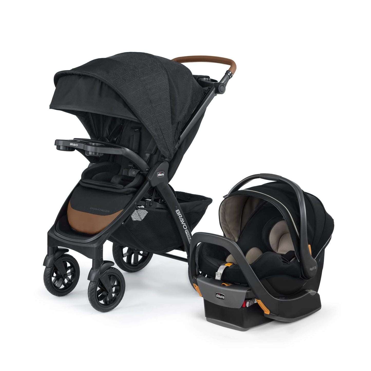 Chicco Bravo® 3-in-1 Trio Travel System, Bravo® Quick-Fold Stroller with KeyFit® 30 Infant Car Seat and Base, Car Seat and Stroller Combo | Parker