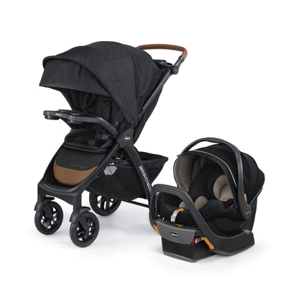 Chicco Bravo® 3-in-1 Trio Travel System, Bravo® Quick-Fold Stroller with KeyFit® 30 Infant Car Seat and Base, Car Seat and Stroller Combo | Parker
