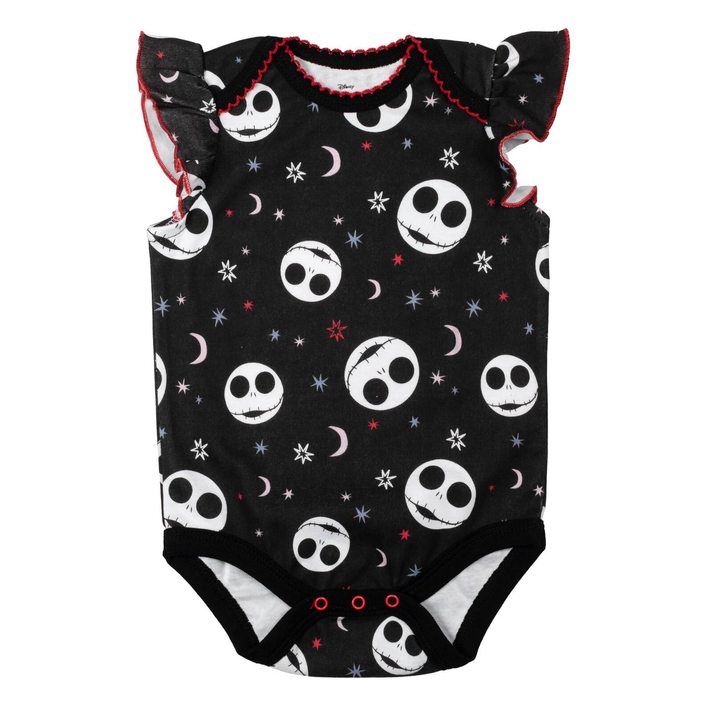 Disney Nightmare Before Christmas Sally Jack Skellington Baby Girls 5 Pack Bodysuits Newborn to Infant