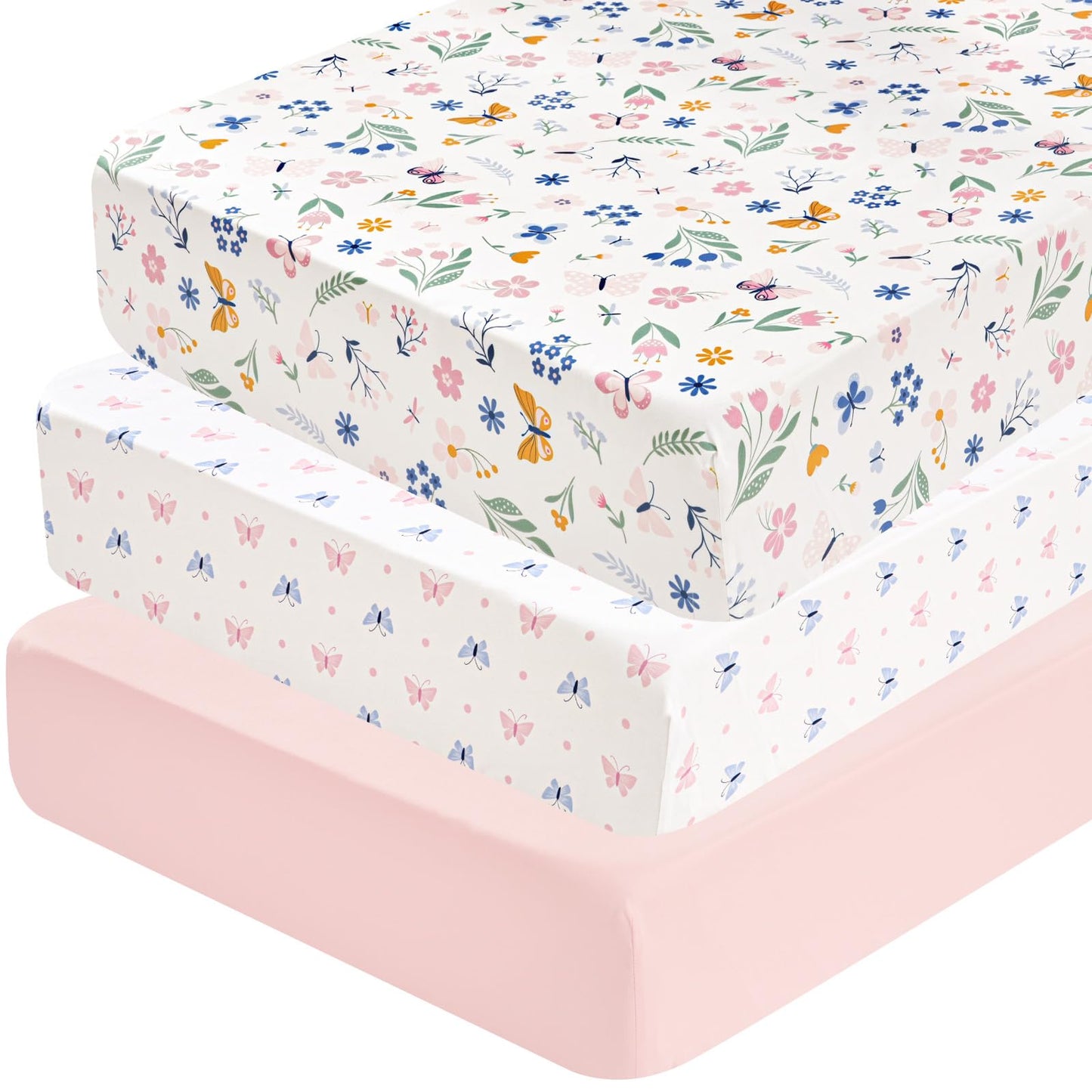 david's kids 3 Pack Fitted Crib Sheets, Ultra Soft Breathable Comfortable Baby Sheet Set for Boys Girls Neutral, 28x52 Inch Fits Standard Crib and Toddler Mattresses, Dinosaur