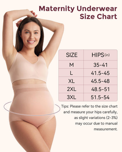 Momcozy Women's Maternity High Waist Underwear Pregnancy Soft Seamless Maternity Underwear Over Bump