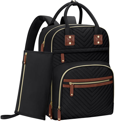 Tenot Diaper Bag Backpack for Women Large Capacity with Insulated Pockets Multifunctional Diaper Bags For Baby Girl Boy Waterproof Baby Bags For Mama Maternity Travel Bag Black