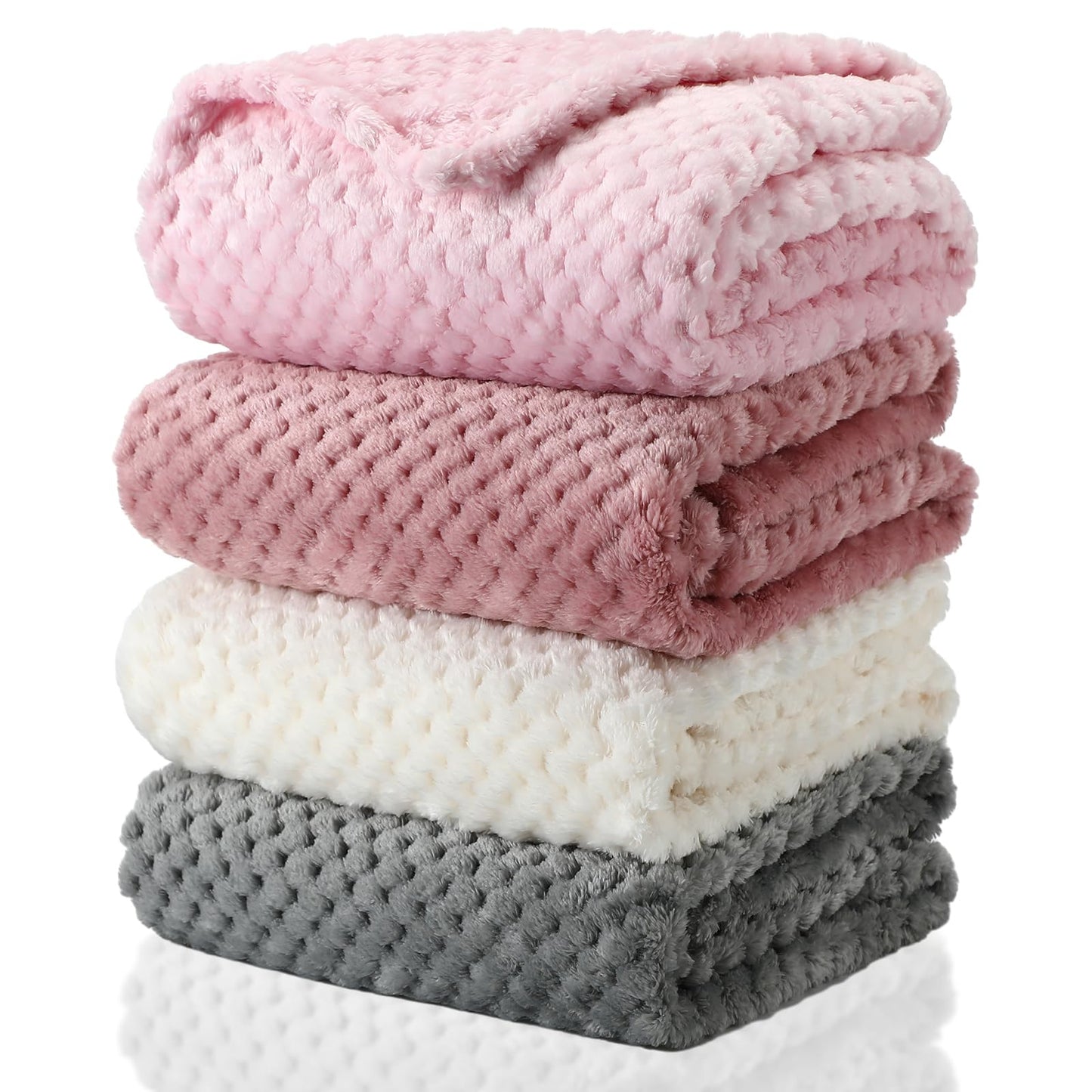 Frienda 4 Pcs Baby Fuzzy Blanket Fluffy Baby Blanket for Boys Girls Soft Warm Infant Newborn Toddler Receiving Nursery Bed Supplies, 32 x 24 Inch(Pink Color)
