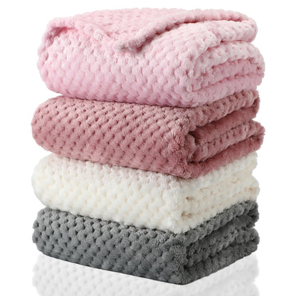 Frienda 4 Pcs Baby Fuzzy Blanket Fluffy Baby Blanket for Boys Girls Soft Warm Infant Newborn Toddler Receiving Nursery Bed Supplies, 32 x 24 Inch(Pink Color)
