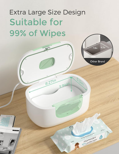 Momcozy Baby Wipe Warmer, Innovative Spring Design, Large Capacity Wipes Dispenser, Fast and Even Heating, 4 Modes of Temperature Heating Control, Diaper Wipe Warmer with Night Light
