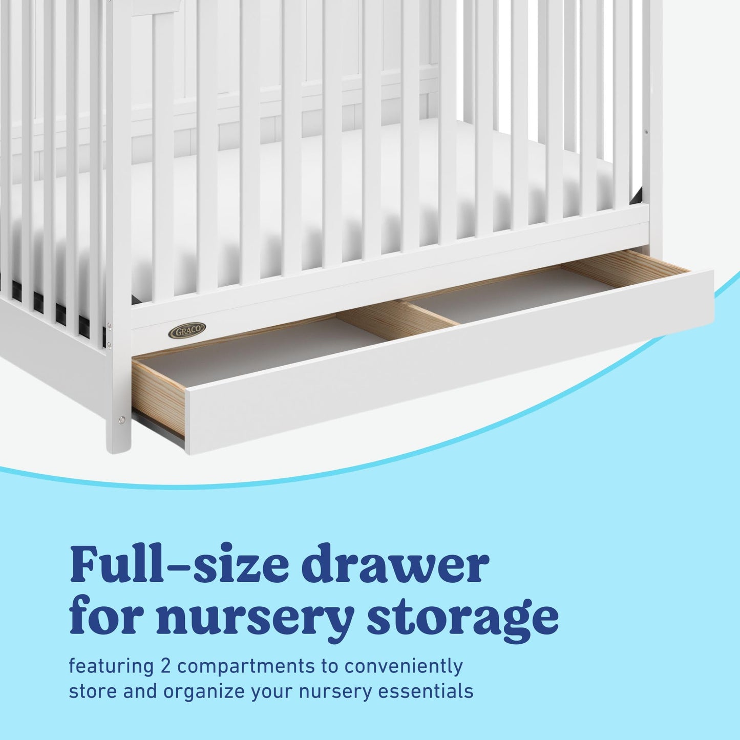 Graco Hadley 5-in-1 Convertible Crib & Changer – GREENGUARD Gold Certified, Fits Standard Crib Mattress, Converts to Toddler Bed and Full Bed, 4 Adjustable Mattress Heights (Pebble Gray)