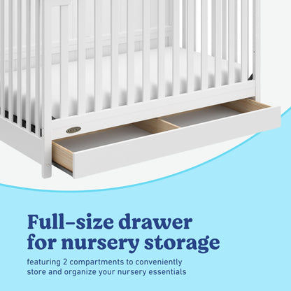 Graco Hadley 5-in-1 Convertible Crib & Changer – GREENGUARD Gold Certified, Fits Standard Crib Mattress, Converts to Toddler Bed and Full Bed, 4 Adjustable Mattress Heights (Pebble Gray)
