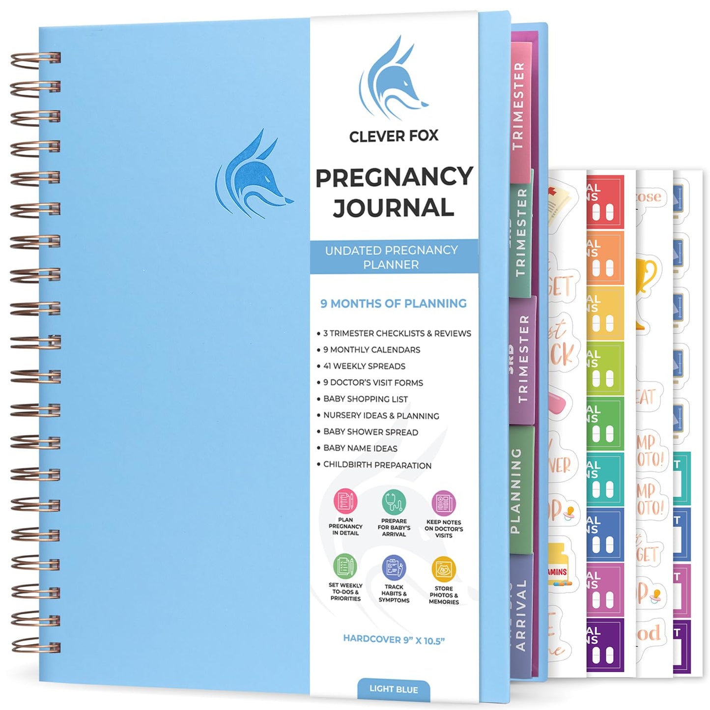 Clever Fox Pregnancy Journal & Memory Book - Pregnancy Planner & Notebook for Expecting Moms – Baby Keepsake, First Time Moms Gift (Lavender, 9" x 10.5")