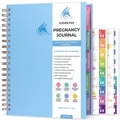 Clever Fox Pregnancy Journal & Memory Book - Pregnancy Planner & Notebook for Expecting Moms – Baby Keepsake, First Time Moms Gift (Lavender, 9" x 10.5")