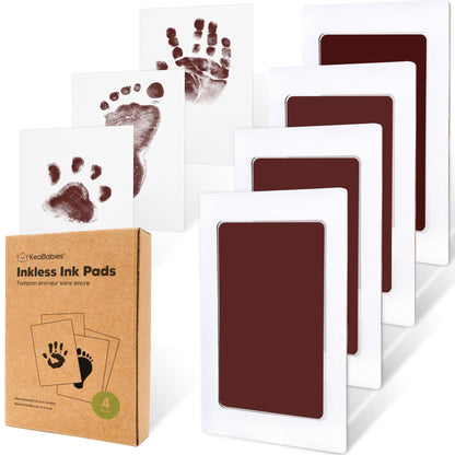 4-Pack Inkless Baby Hand and Footprint Kit - Mess Free Ink Pad for Newborn Keepsake, Dog Nose & Paw Print Kit, Clean Touch Ink Pad for Baby Hand & Footprints, First Mother's Day (Jet Black)