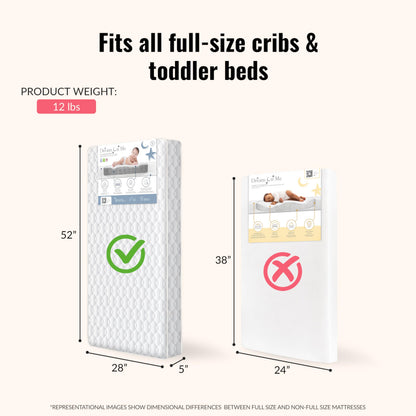 Dream On Me Twilight 5” 88 Coil Inner Spring Crib & Toddler Mattress – Brown Cloud, Greenguard Gold & BSA Certified, Waterproof & Stain-Resistant Cover, Fits Standard Full-Size Cribs & Toddler Beds
