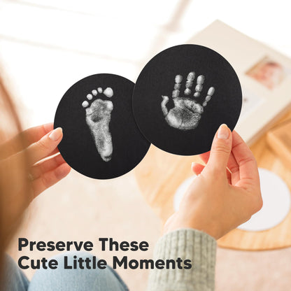 4-Pack Inkless Baby Hand and Footprint Kit - Mess Free Ink Pad for Newborn Keepsake, Dog Nose & Paw Print Kit, Clean Touch Ink Pad for Baby Hand & Footprints, First Mother's Day (Jet Black)