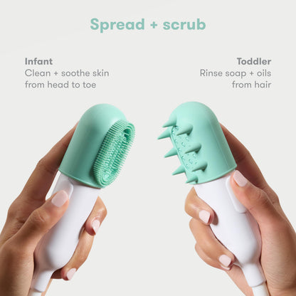 Frida Baby Control The Flow Bath Rinse Cup, Tear Free Rinser to Wash Hair and Body with Easy Grip Handle and Removable Rain Shower, Made in USA