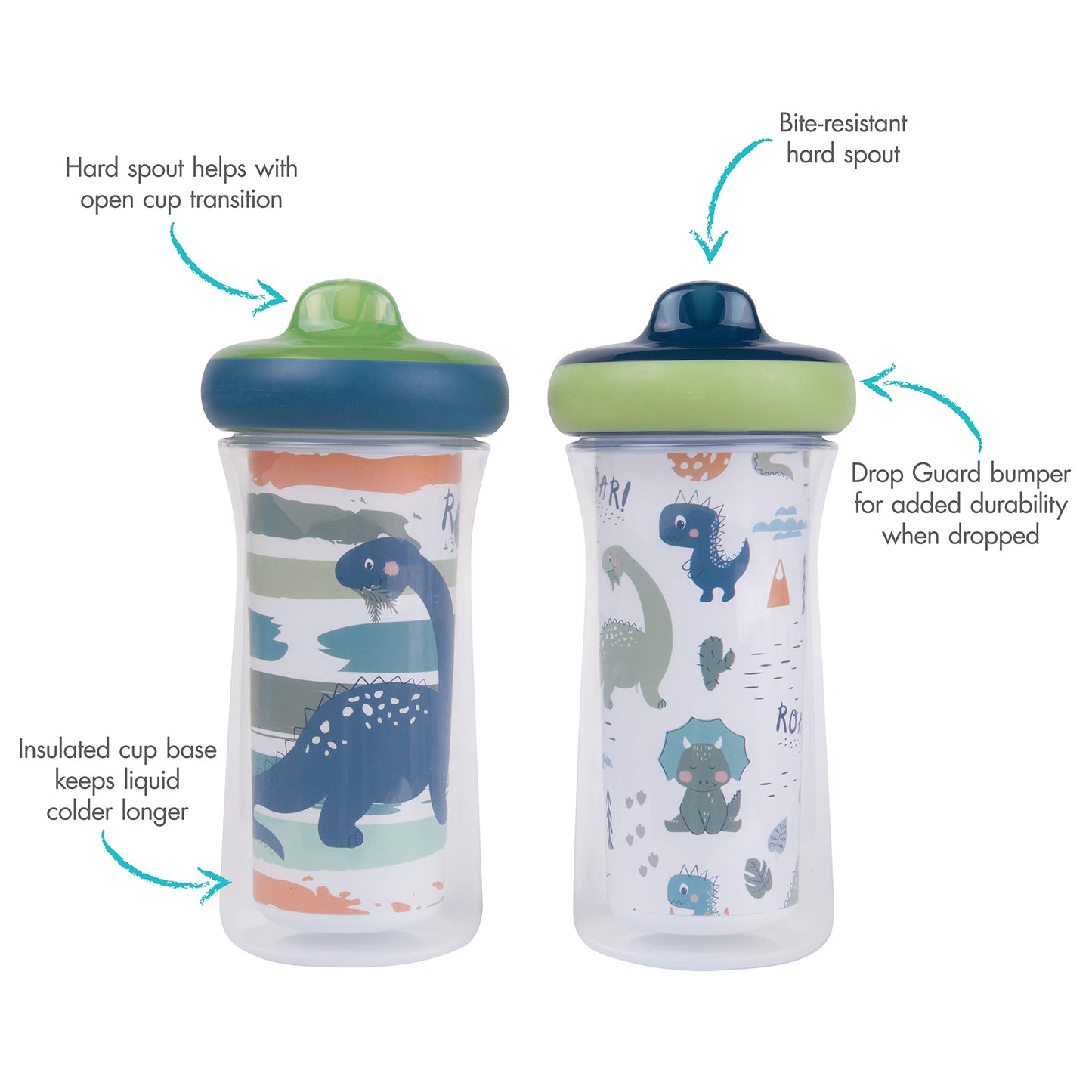 The First Years Disney Minnie Mouse Insulated Sippy Cups - Insulated Toddler Cups with Bite-Resistant Hard Spout - 9 Ounces - 2 Count
