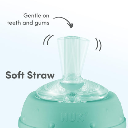 NUK Learner Straw Cup 10oz - Toddler Cup with Soft Straw for Easy Drinking Suitable for Ages 8 Months and Up