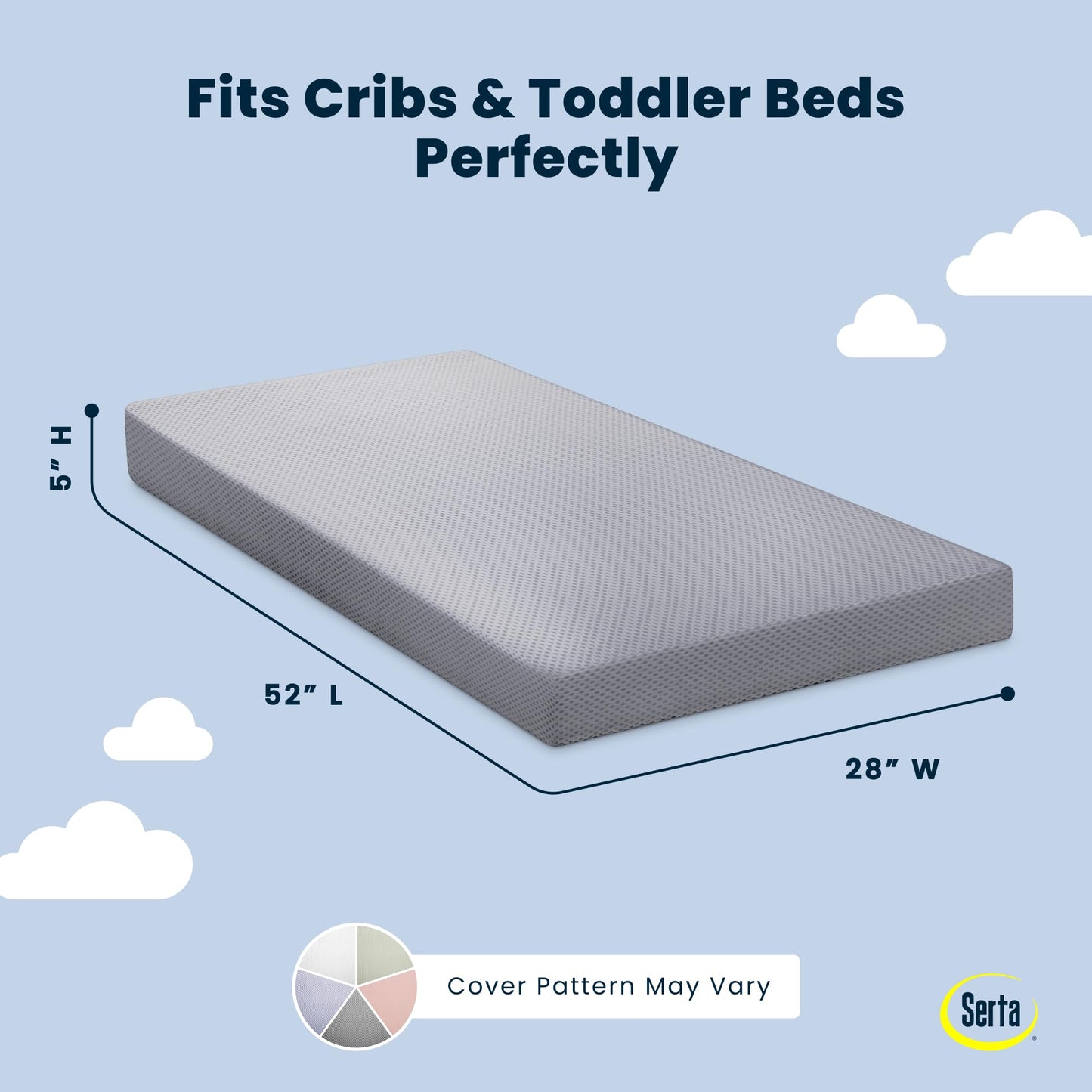 Serta Perfect Start Limited Dual Sided Baby Crib Mattress and Toddler Mattress, Breathable Fiber Core, GREENGUARD Gold Certified, Waterproof, 7 Year Warranty, Made in USA