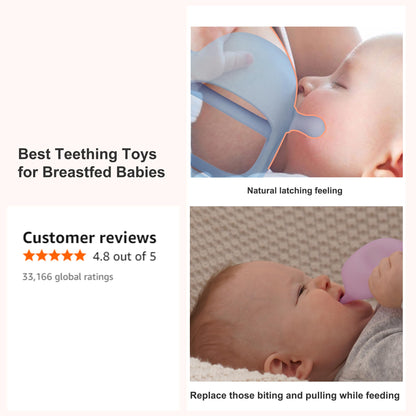 Smily Mia Penguin Teethers, Silicone TeethingToys for Babies 0-6Months, Baby Teethers for 3-6Months, Hand Teether for Infants, Teething/Teether Pacifiers for Infants, Light Purple
