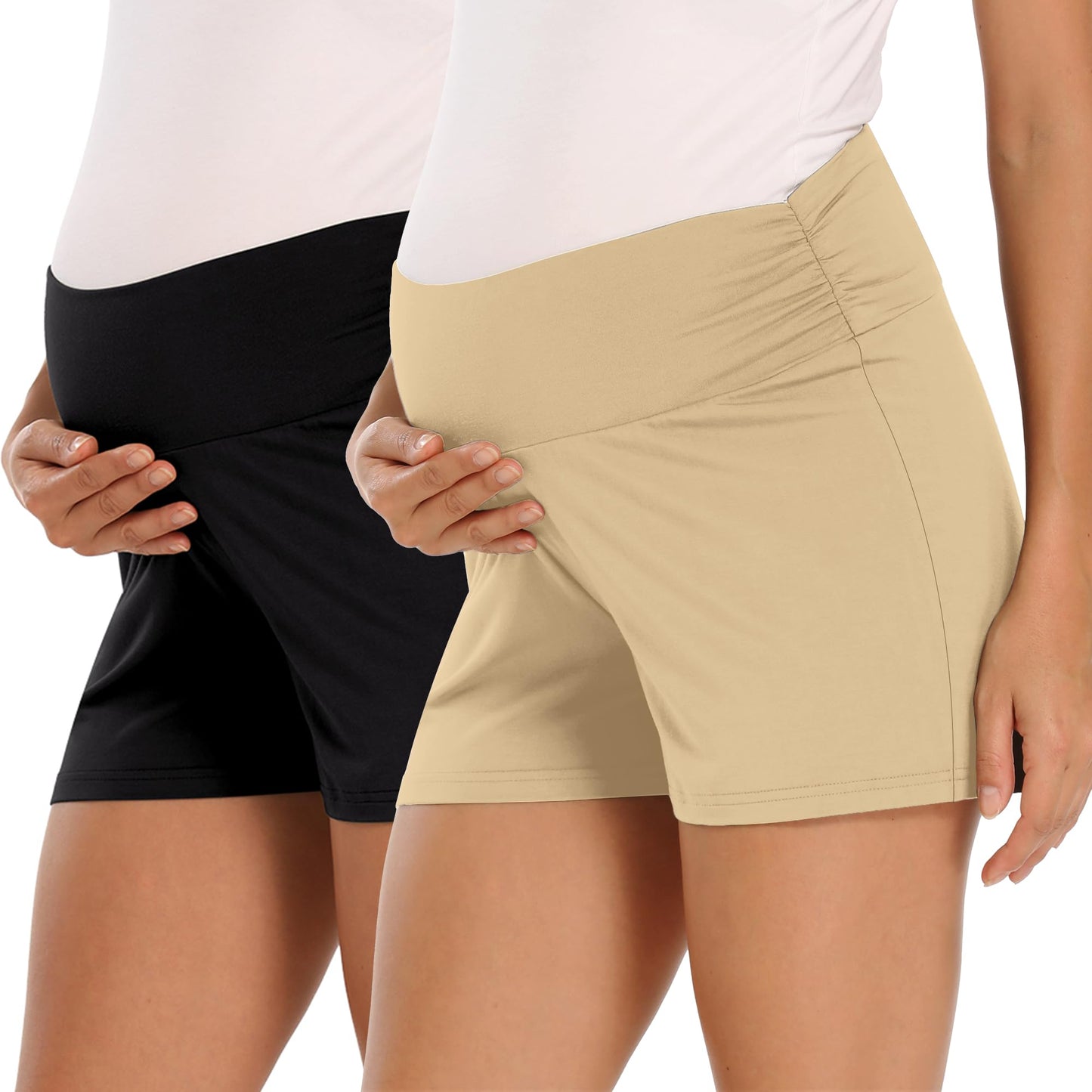 fitglam Women's Maternity Shorts Lounge Sleep Pajama Workout Comfy Stretchy Pregnancy Shorts