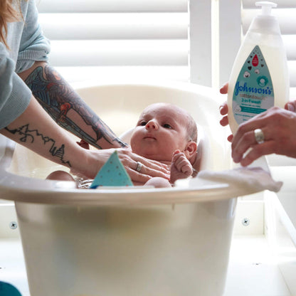 Johnson's CottonTouch Newborn Baby Body Wash & Shampoo, Gentle & Tear-Free, Made with Real Cotton, Gently Washes Away Dirt & Germs, for Sensitive Skin, Baby Essentials, 13.6 fl. oz