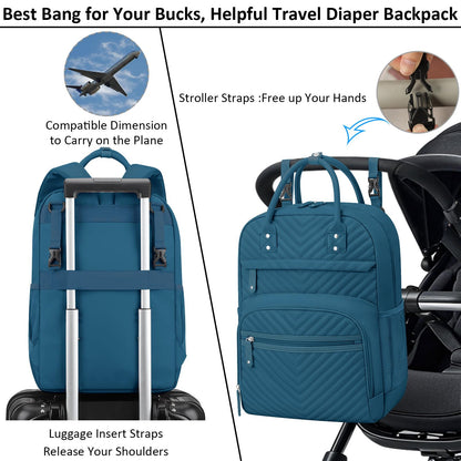 Tenot Diaper Bag Backpack for Women Large Capacity with Insulated Pockets Multifunctional Diaper Bags For Baby Girl Boy Waterproof Baby Bags For Mama Maternity Travel Bag Black