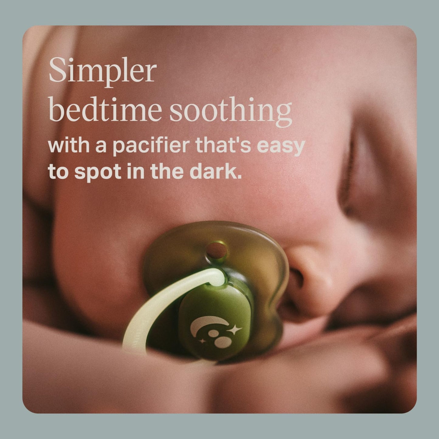 Tommee Tippee Night Time Pacifier, 18-36 Months, Symmetrical Silicone Baglet, BPA-Free Binkies, Glow in The Dark Technology, Green Rainbow, Pack of 6