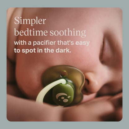 Tommee Tippee Night Time Pacifier, 18-36 Months, Symmetrical Silicone Baglet, BPA-Free Binkies, Glow in The Dark Technology, Green Rainbow, Pack of 6