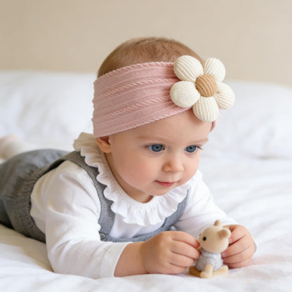 CÉLLOT 5 Pcs Baby Flower Headbands Baby Girls Nylon Headbands Soft Hairbands Hair Accessories for Newborn Infant Toddler Kids