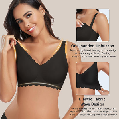 Gailife 3 Pack Nursing Bras for Breastfeeding Seamless Wireless Maternity Bras for Pregnancy Soft Sleep Bralette Pack